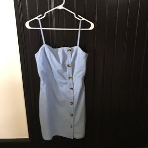 Topshop MOTO chambray jumper mini dress